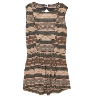 M Missoni Multicolor Lurex Knit Open Back Detail Mini Dress