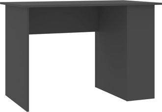 vidaXL Escritorio De Madera Contrachapada Gris 110x60x73 Cm Vidaxl