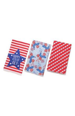 Tiramisu Patriotic Party Set of 3 Cotton Waffle Kitchen Towels in Red/Blue at Nordstrom Rack