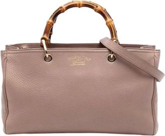 Gucci Pre-owned Handbags, female, Pink, Size: ONE SIZE Pre-owned Bamboo Shopper Satchel