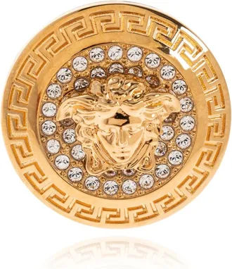 Versace Rings, female, Yellow, Size: 50 MM Ring with shimmering crystals