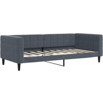 vidaXL Sof&aacute; Cama Terciopelo Gris Oscuro 90x190 Cm Vidaxl