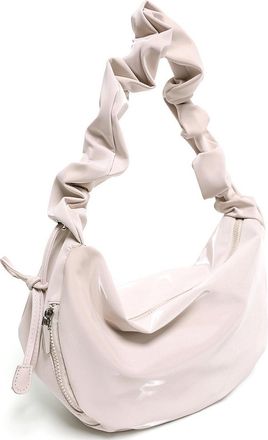 Generic Women Synthetic Leather Pleated Vintage Hobo Handbag with Zipper Daily (White)
