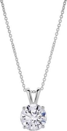 LuvMyJewelry Lucent 14K Gold Round Lab Grown Diamond Pendant - 2 Ct in 14K White Gold at Nordstrom