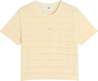 Maison Kitsun&eacute; Striped Baby Tee-Shirt - Dames - T-shirts - Beige - M - Tops