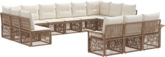 vidaXL Conjunto De Sof&aacute;s De Jard&iacute;n 13 Uds. Beige Rat&aacute;n Sint&eacute;tico Vidaxl