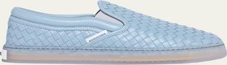Bottega Veneta Mens Serena Intrecciato Leather Slip-On Sneakers