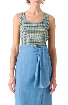 Akris Space Dye Merino Wool Sweater Tank in Sky Blue-Multi at Nordstrom, Size 16