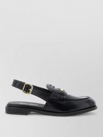 Miu Miu loafer mules buckle strap rubber sole