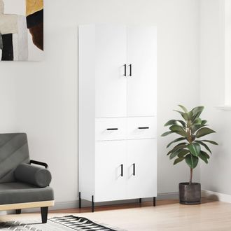 vidaXL Vidaxl - Aparador Alto Madera Contrachapada Blanco 69,5x34x180 Cm