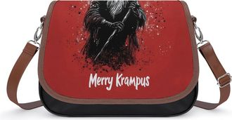 Generic Merry Krampus Womens Crossbody Bag Fashion Shoulder Handbags Message Tote Bag with Adjustable Strap