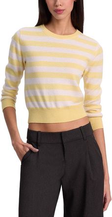 Alice & Olivia Alice + Olivia Carolann Shrunken Cashmere-Blend Top