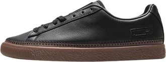 Puma Unisex Basket Stitched Low-Top Sneakers Black/Brown 368387-03