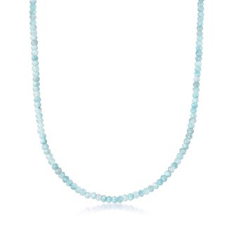 Ross-Simons 45.00- Aquamarine Bead Necklace in 14kt Yellow Gold With Magnetic Clasp