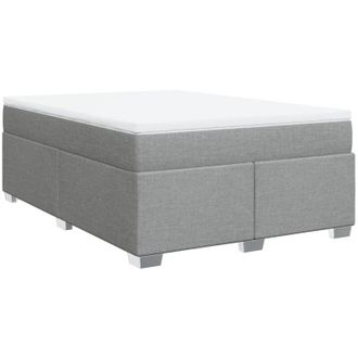 vidaXL Vidaxl - Cama Box Spring Con Colch&oacute;n Tela Gris Claro 160x200 Cm