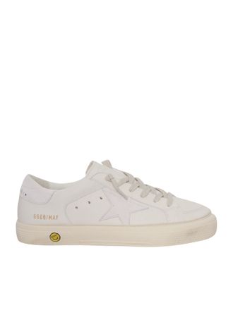 Golden Goose Sneakers Golden Goose May Nappa Tomaia In Pelle Scamosciata Stella E Tallone Bianco Ottico