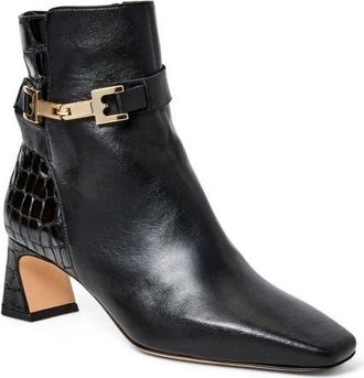 Bruno Magli Opal Bootie in Black/Croc at Nordstrom, Size 10.5