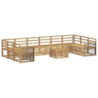 vidaXL Conjunto De Sof&aacute;s De Exterior 11 Pcs Blanco 59 X 59 X 37 Cm Vidaxl