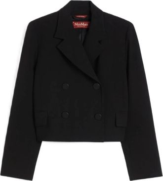 Max Mara Caprera Jacket - Dames - Blazers - Zwart - S - Wol - Jassen