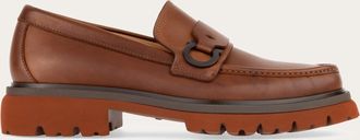 Ferragamo Men Loafer with Gancini ornament Brown Size 10.5