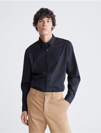 Calvin Klein Mens Button-Down Easy Shirt - Black - XS