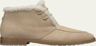Bougeotte Suede Shearling-Lined Ankle Boots