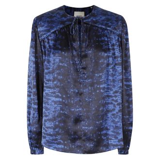 Isabel Marant Laraya Zijden Blouse - Dames - Blouses & Shirts - Blauw - Maat: 2XS Zijde