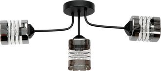 OEM L&aacute;mpara De Techo Colgante Cl&aacute;sica Negra Con Pantalla De Cristal 15-472 Enoli