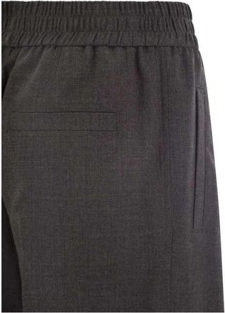 Brunello Cucinelli Womens Dark Grey Wool Relaxed Trousers, Size 36
