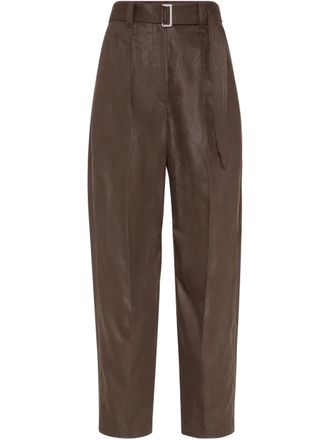 Brunello Cucinelli belted trousers - Brown