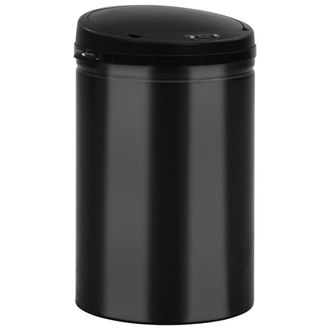 vidaXL Vidaxl - Cubo De Basura Con Sensor Autom&aacute;tico 30l Acero Al Carbono Negro