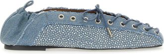 Ganni Lace-Up Ballerina