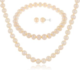 Splendid Pearls Beautiful 3 Piece 7-8mm Freshwater Pearl Set