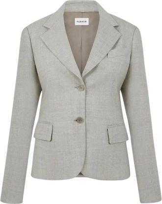 P.A.R.O.S.H. Grijze wollen blazer Lille met knoopsluiting - Dames - Blazers - Grijs - L - Wol - Jassen