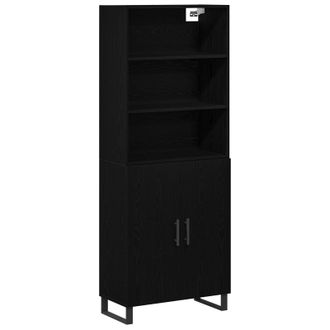 Berkfield Home Highboard Black Oak 69.5x34x180 cm Engineered Wood