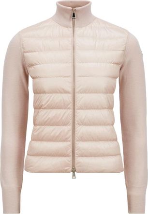 Moncler Jassen, Dames, Roze, M, Gewatteerde Tricot Jas