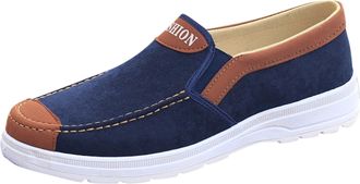 Generic Casual Loafers Shoes for Men Comfortable Slip On Shoes Suede Cloth Shoe Non Slip Work Shoe Walking Sneakers Color Blocked Casual Sneaker Soft Trainer 