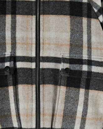 Pinko Double-Faced Wool Check Coat - Camel