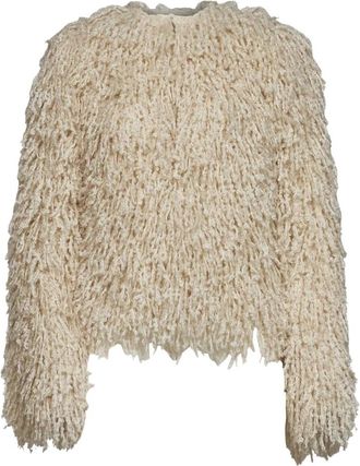 Fendi Lange Cashmere en Mohair Jas - Dames - Jassen - Wit - Maat: XS Mohair