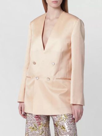 Alberta Ferretti double breasted coat button detailing