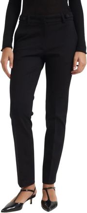 Manila Grace Broeken, Dames, Zwart, M, Polyester, Zwarte Skinny Straight Leg Broek