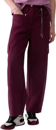 Liu Jo Tf6067 T695A Wide Trousers - female - Liu Jo - Wide Trousers - Purple - XS - Trousers