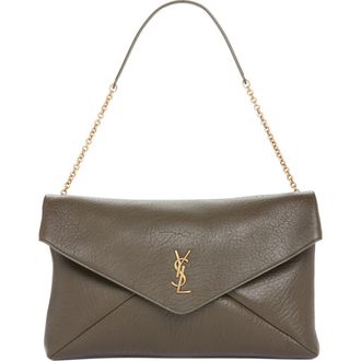 Saint Laurent Cassandre Leather Shoulder Bag in Light Musk at Nordstrom