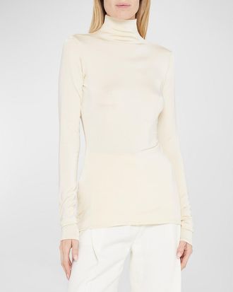 Tove Noor Turtleneck Stretch-Knit Top