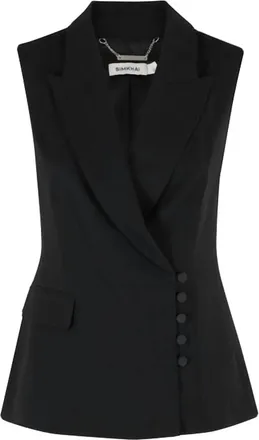 Jonathan Simkhai Womens Valerie Blazer Vest In Black