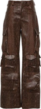 Salvatore Santoro Leren Cargobroek - Dames - Leren Broeken - Bruin - XS - Leer - Broeken