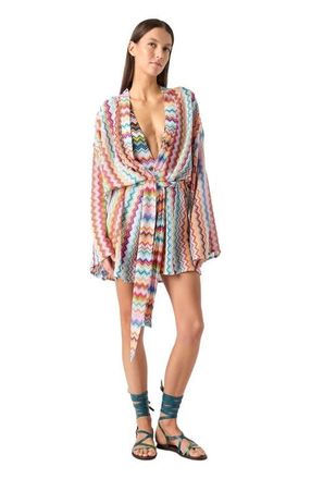 Missoni Short Cover-up In Lam&eacute; Viscose With Pixel-effect Zigzag Pattern in Multicoloured at Nordstrom, Size Medium