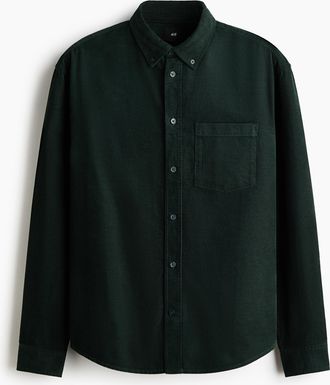 H&M Cordhemd in Regular Fit - Green