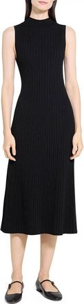 Theory Cable-Knit Midi Dress In Black