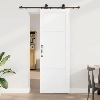 vidaXL Puerta Deslizante Manual Orkdal Blanco Y Negro 73.5 X 211 Cm Vidaxl